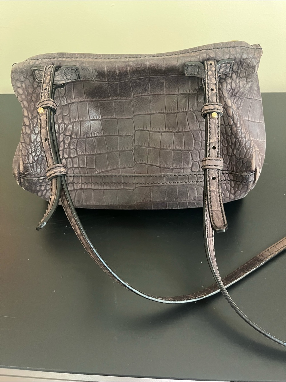 Givenchy Croc-Embossed Crossbody Pandora Bag in Grey - Picture 2 of 3